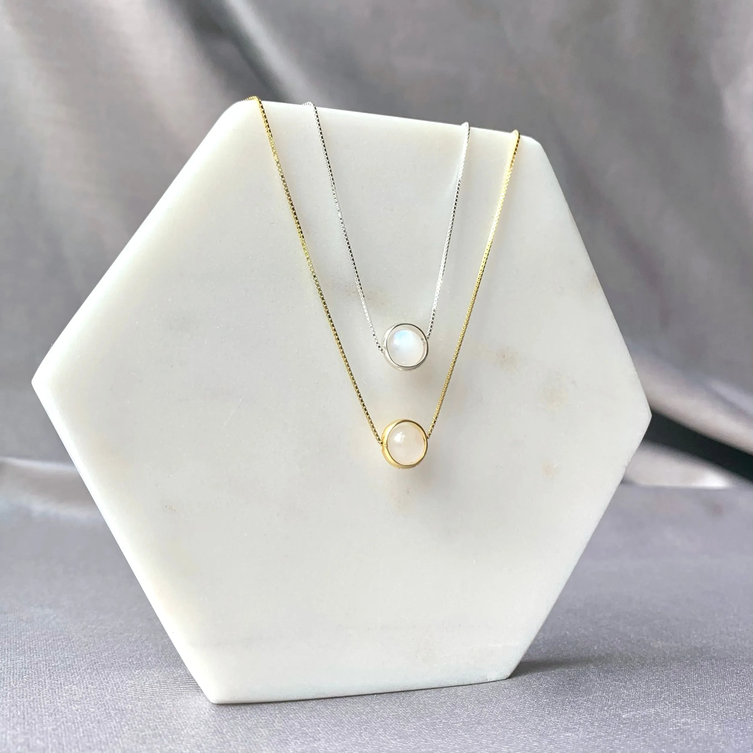 Moonstone Minimalist Sterling Silver Necklace