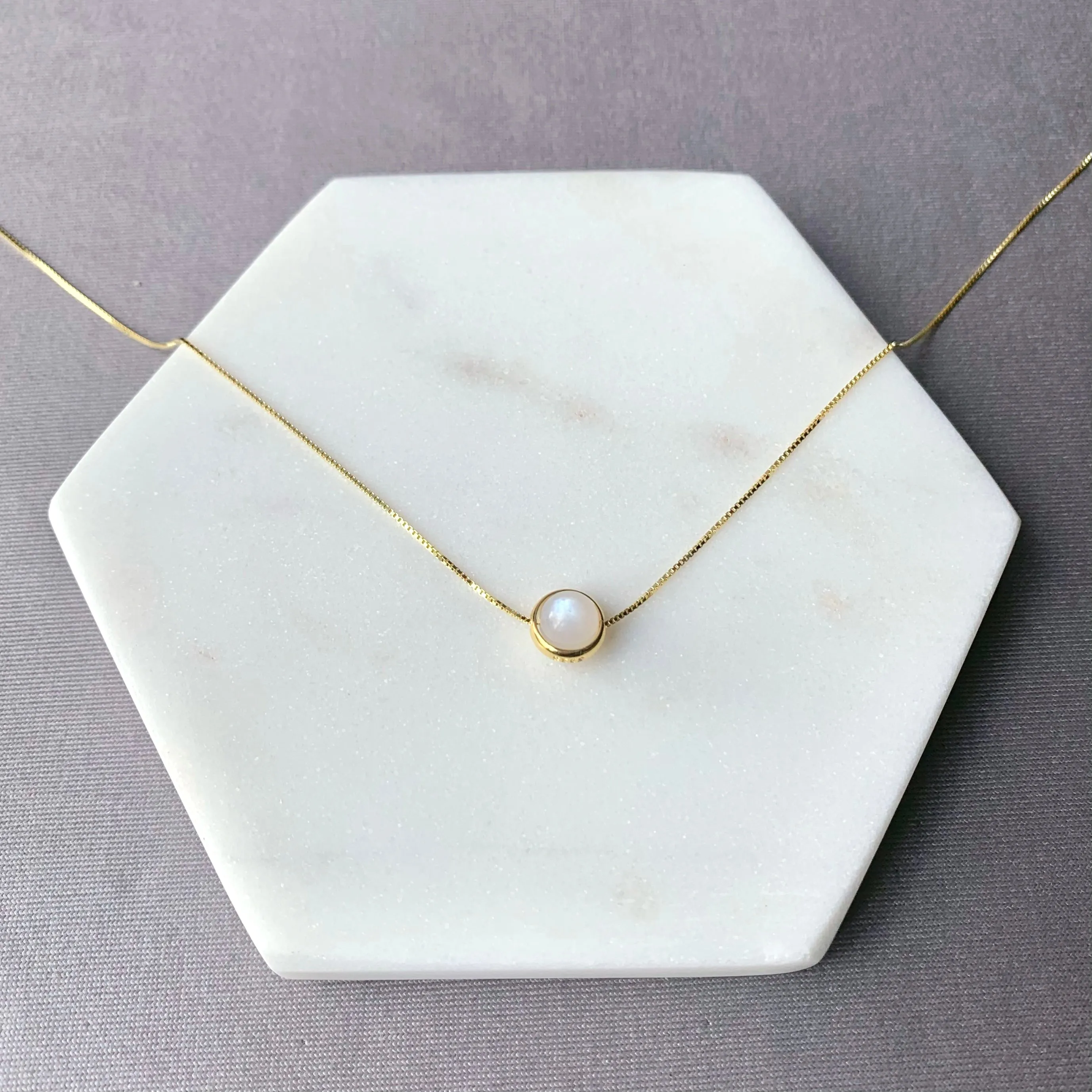 Moonstone Minimalist Sterling Silver Necklace