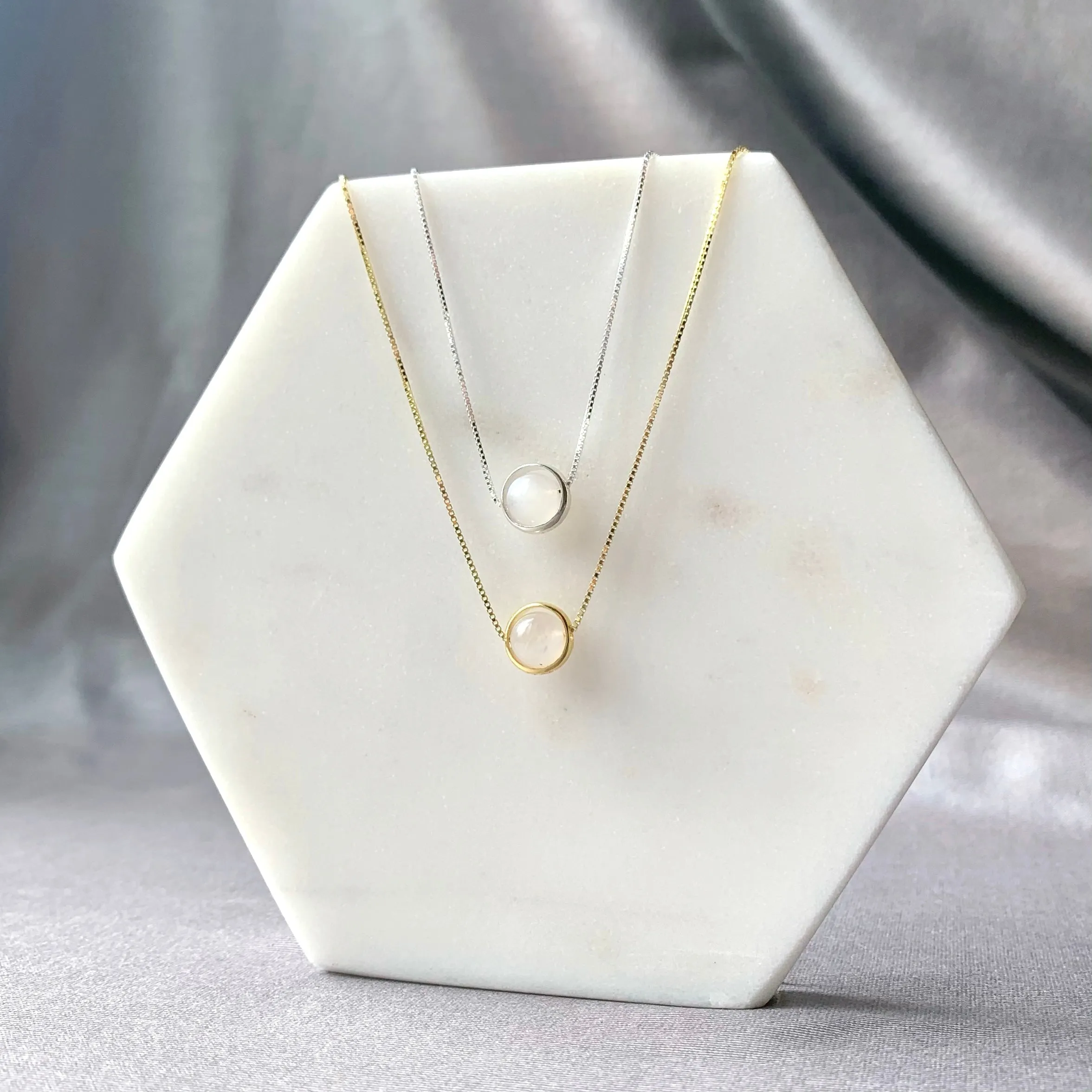 Moonstone Minimalist Sterling Silver Necklace