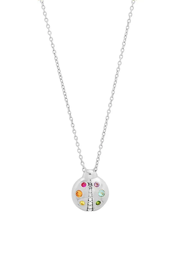 Multi Colored Baby Ladybug Necklace