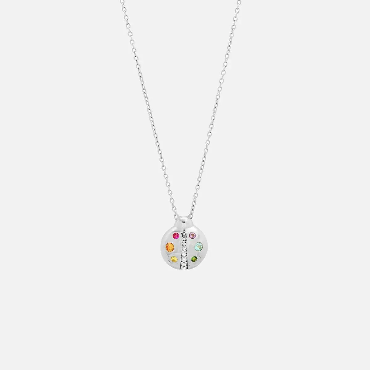 Multi Colored Baby Ladybug Necklace