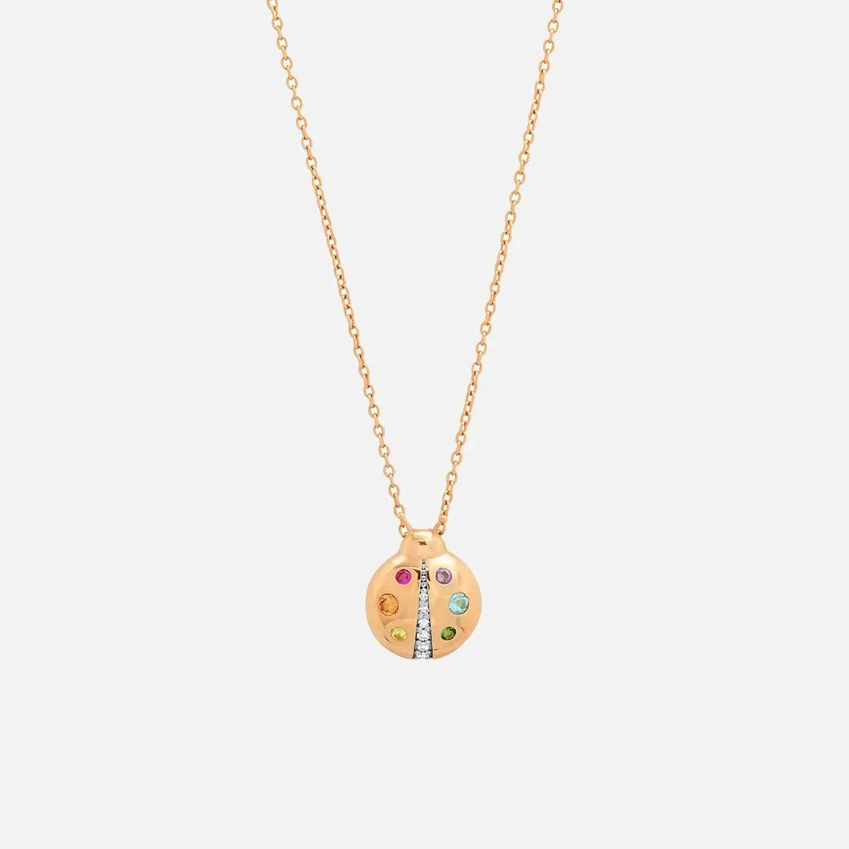 Multi Colored Baby Ladybug Necklace