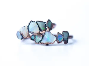 Multi Stone Ring | Raw opal ring