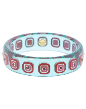 Multicolor Bakelite and Rhodolite Garnet Bangle