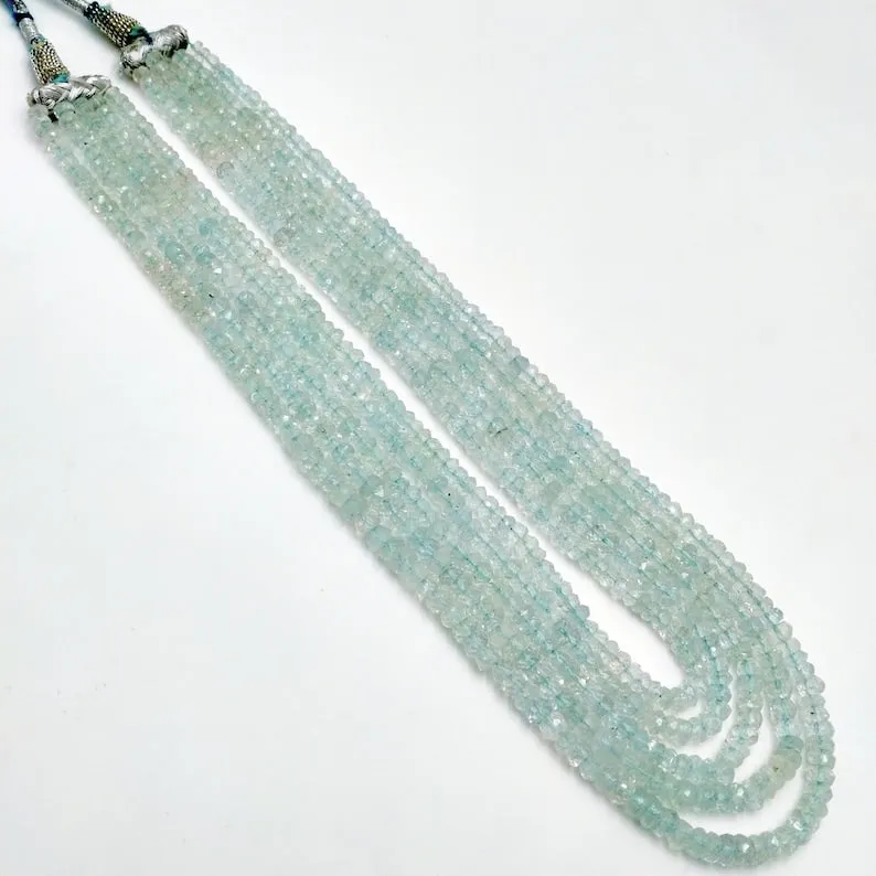 Natural Aquamarine gemstone Necklace Semi precious necklace Elegant Party wear Statement piece