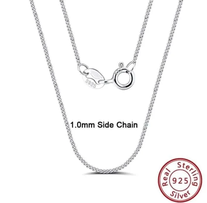 Natural Minimalist Solitaire Crystal Gemstone Set in Real Sterling Silver on 18 or 20 inch 925 Side Chain