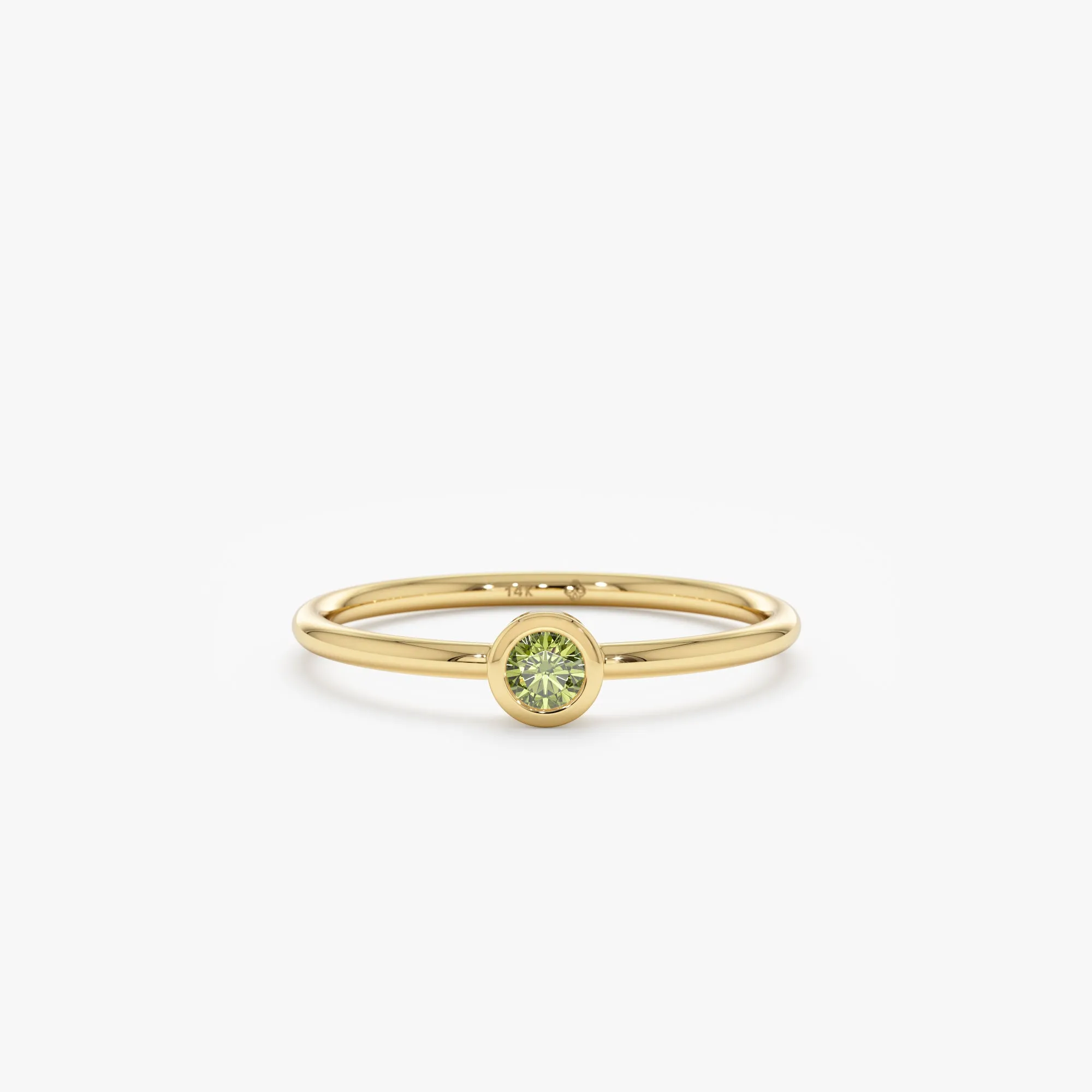 Natural Peridot Bezel Ring, Vienna