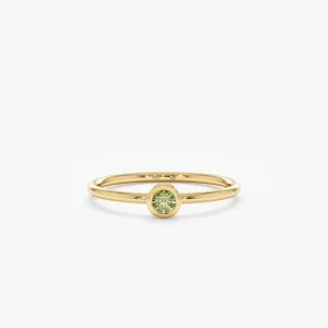 Natural Peridot Bezel Ring, Vienna