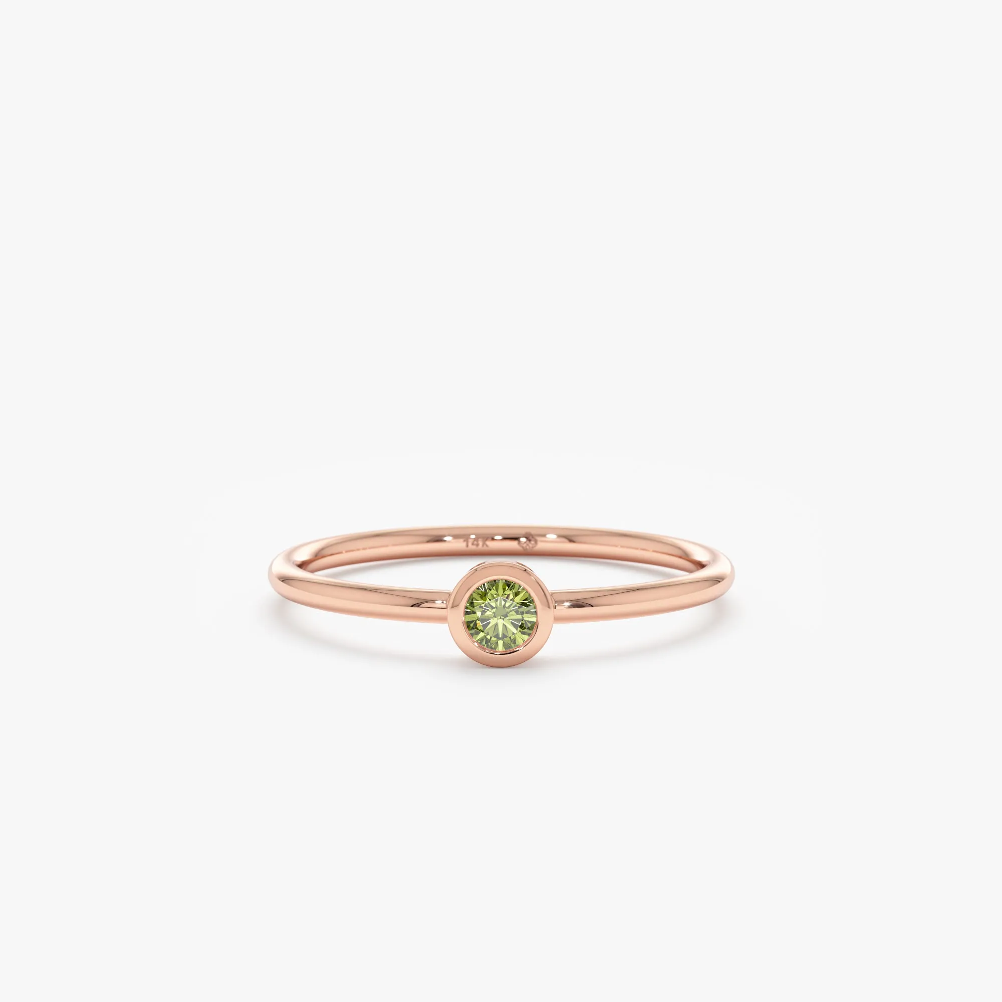 Natural Peridot Bezel Ring, Vienna