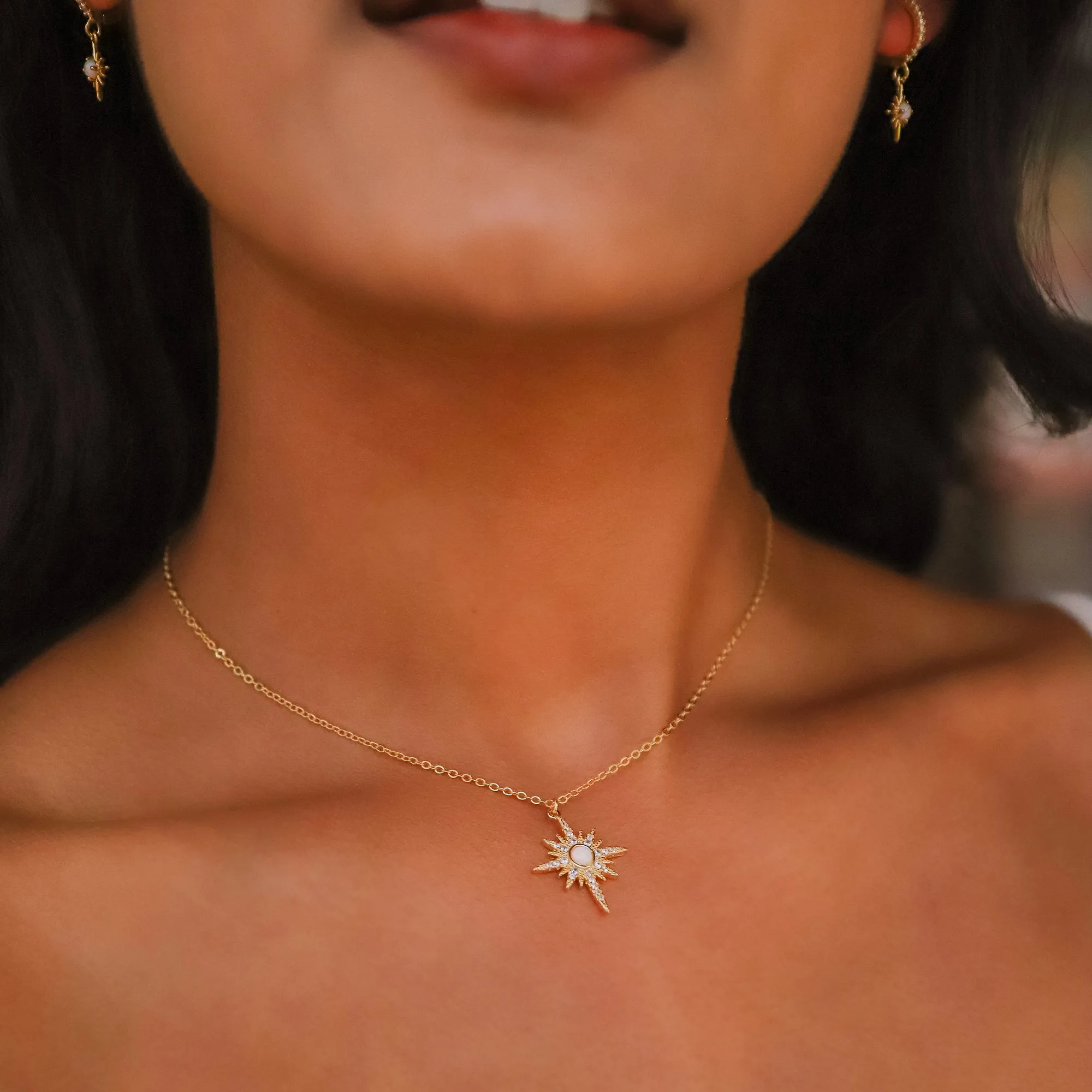 North Star Pendant Necklace | 18K Gold Plated