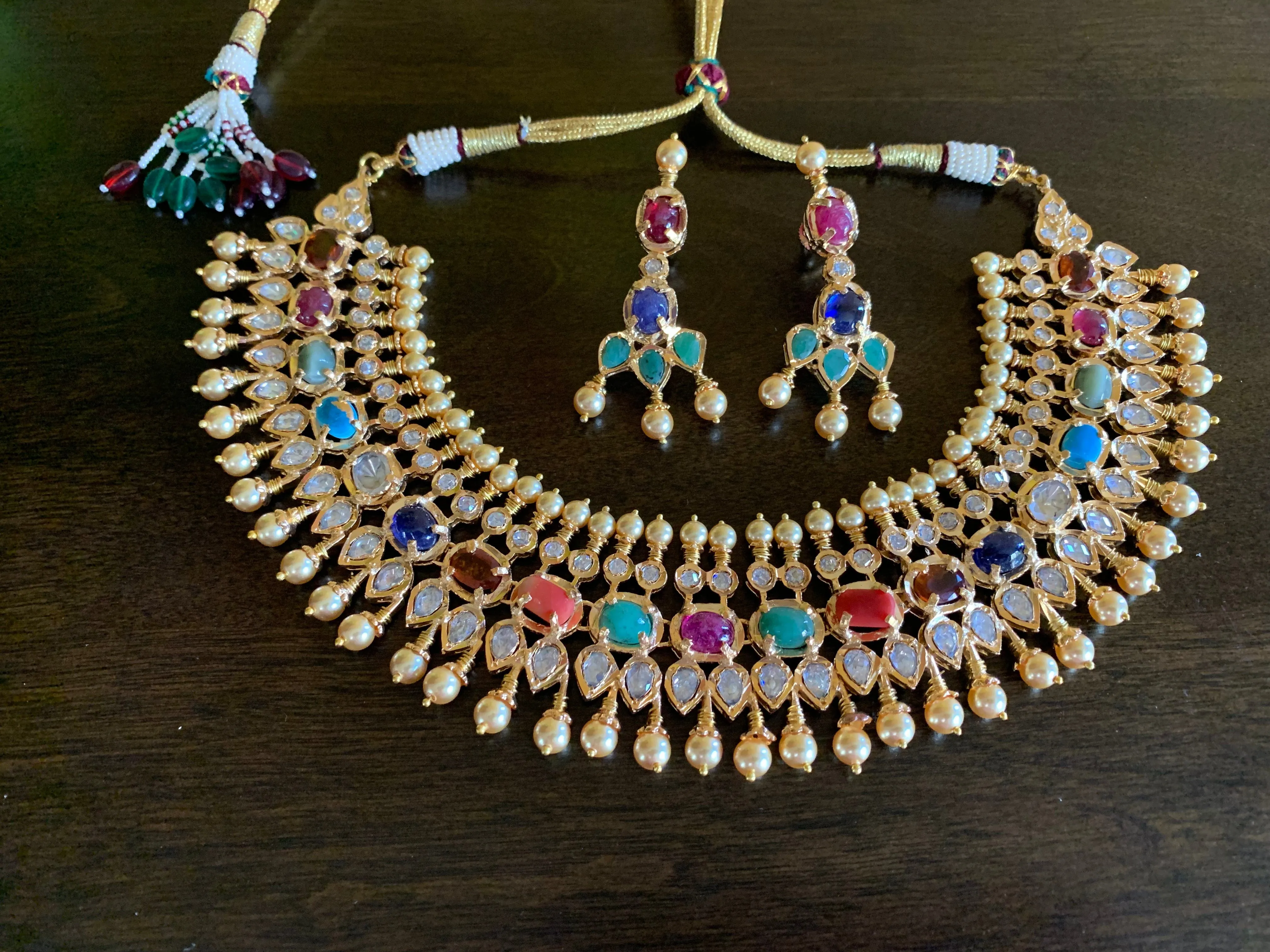 NS21 Aleezay necklace with natural stones ( SHIPS IN 4 WEEKS  )