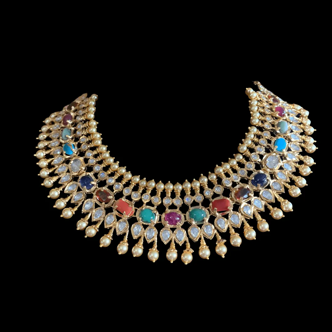 NS21 Aleezay necklace with natural stones ( SHIPS IN 4 WEEKS  )