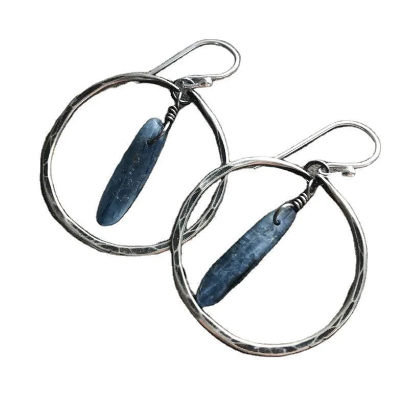 Olive-shaped Natural Lapis Lazuli Earrings