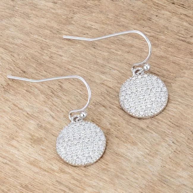 Olva CZ Disk Drop Earrings | 0.6ct