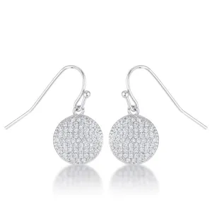 Olva CZ Disk Drop Earrings | 0.6ct