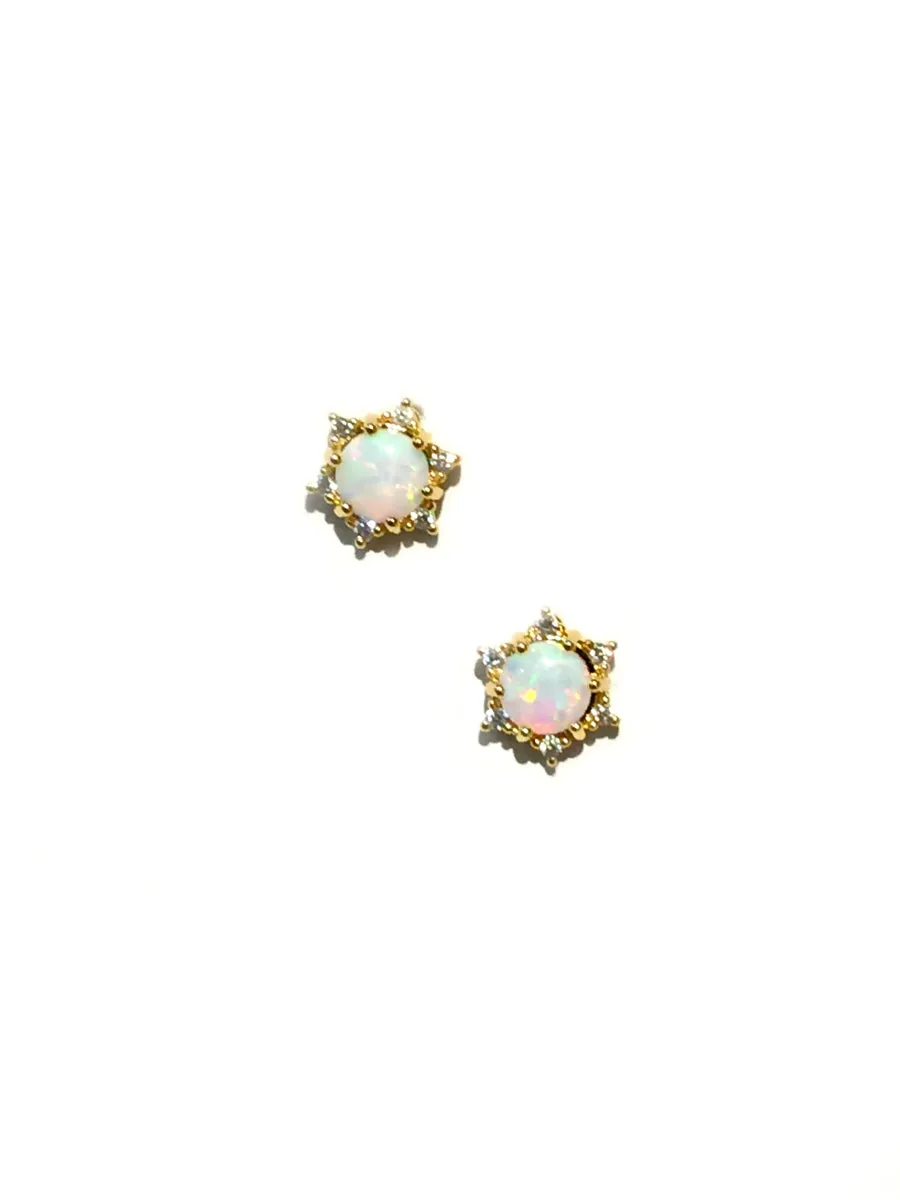 Opal & CZ Star Posts