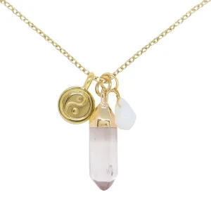 Opal & Gold Charm Necklace