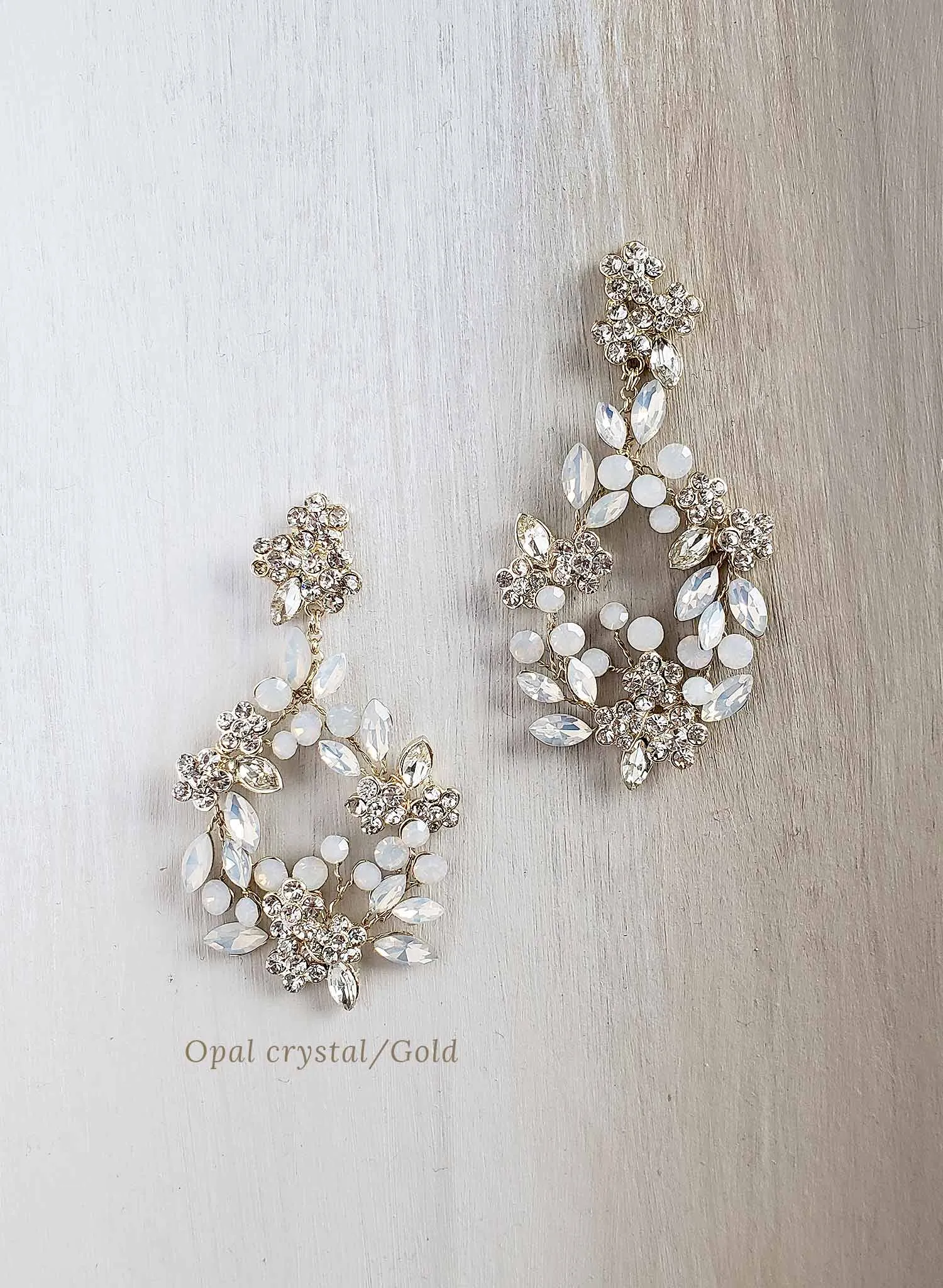 Opal crystal teardrop earrings - Style #825