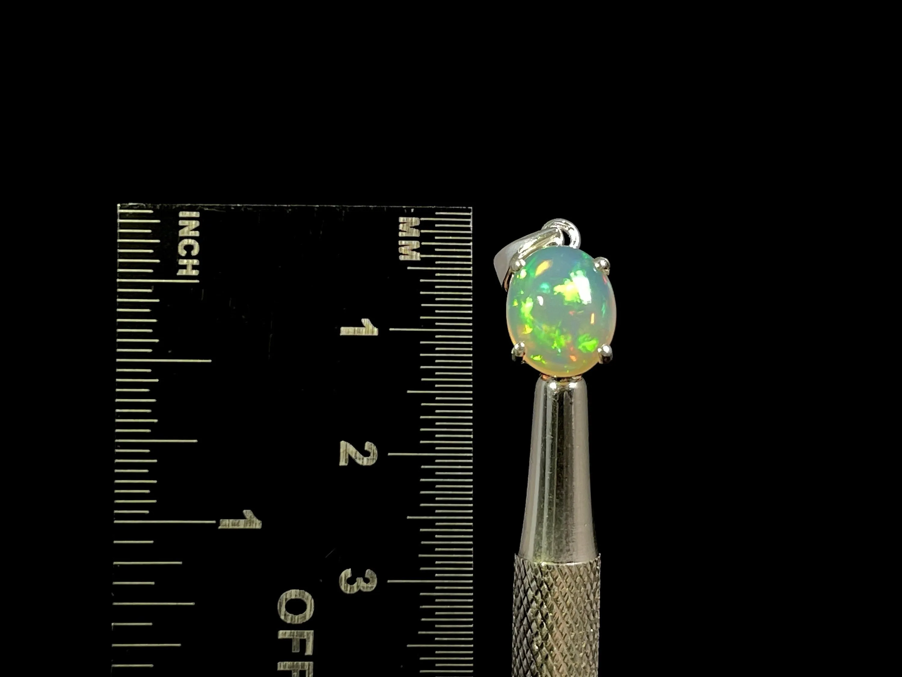 OPAL Pendant, Checkered - Sterling Silver, 9x11mm Oval Cabochon - Opal Necklace, Birthstone Necklace, Opal Jewelry, Welo Opal, 49088