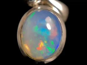 OPAL Pendant - Sterling Silver, 8x10mm Oval Cabochon - Opal Necklace, Birthstone Necklace, Opal Jewelry, Welo Opal, 49042