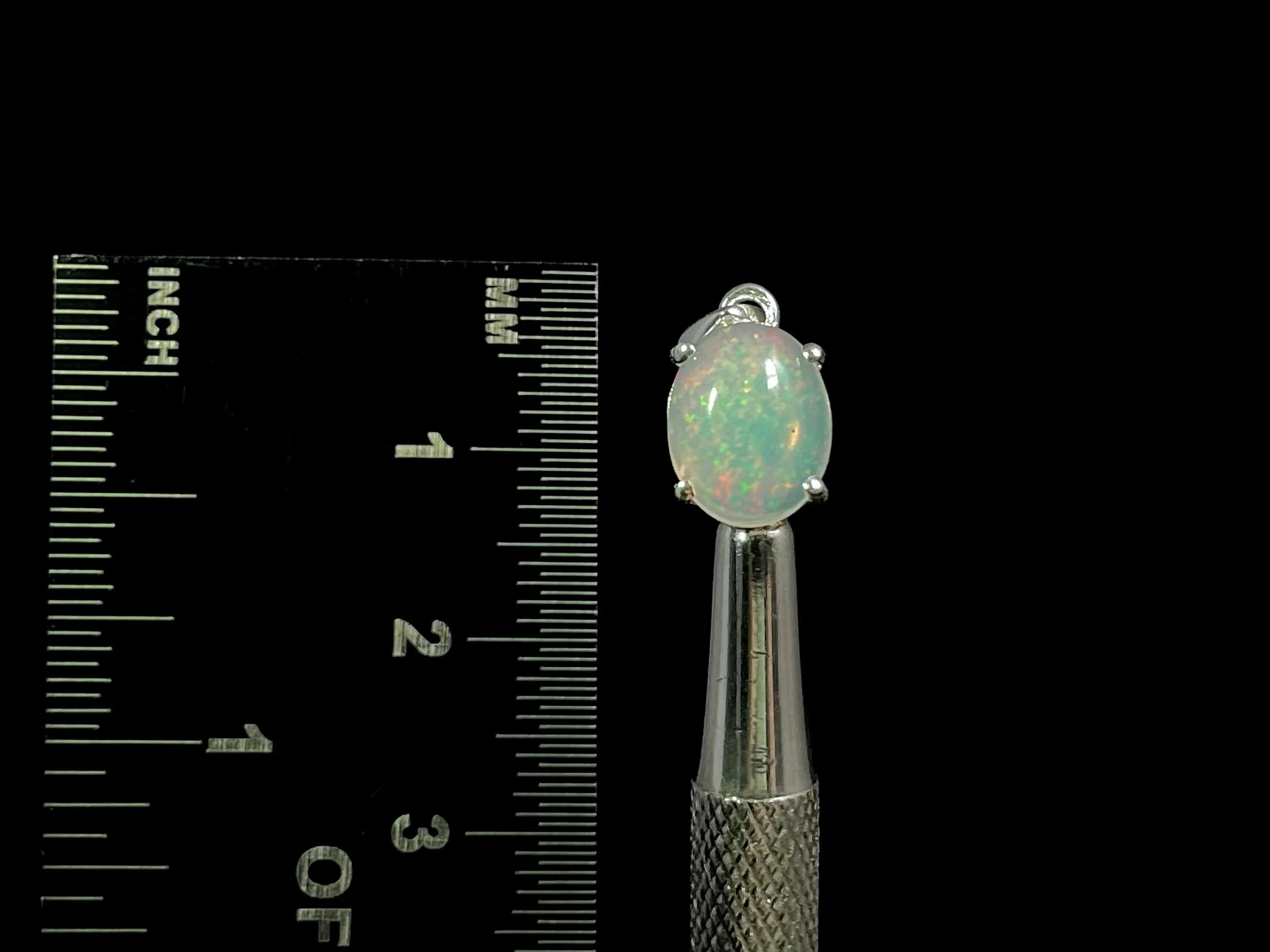 OPAL Pendant - Sterling Silver, 9x11mm Oval Cabochon - Opal Necklace, Birthstone Necklace, Opal Jewelry, Welo Opal, 49089