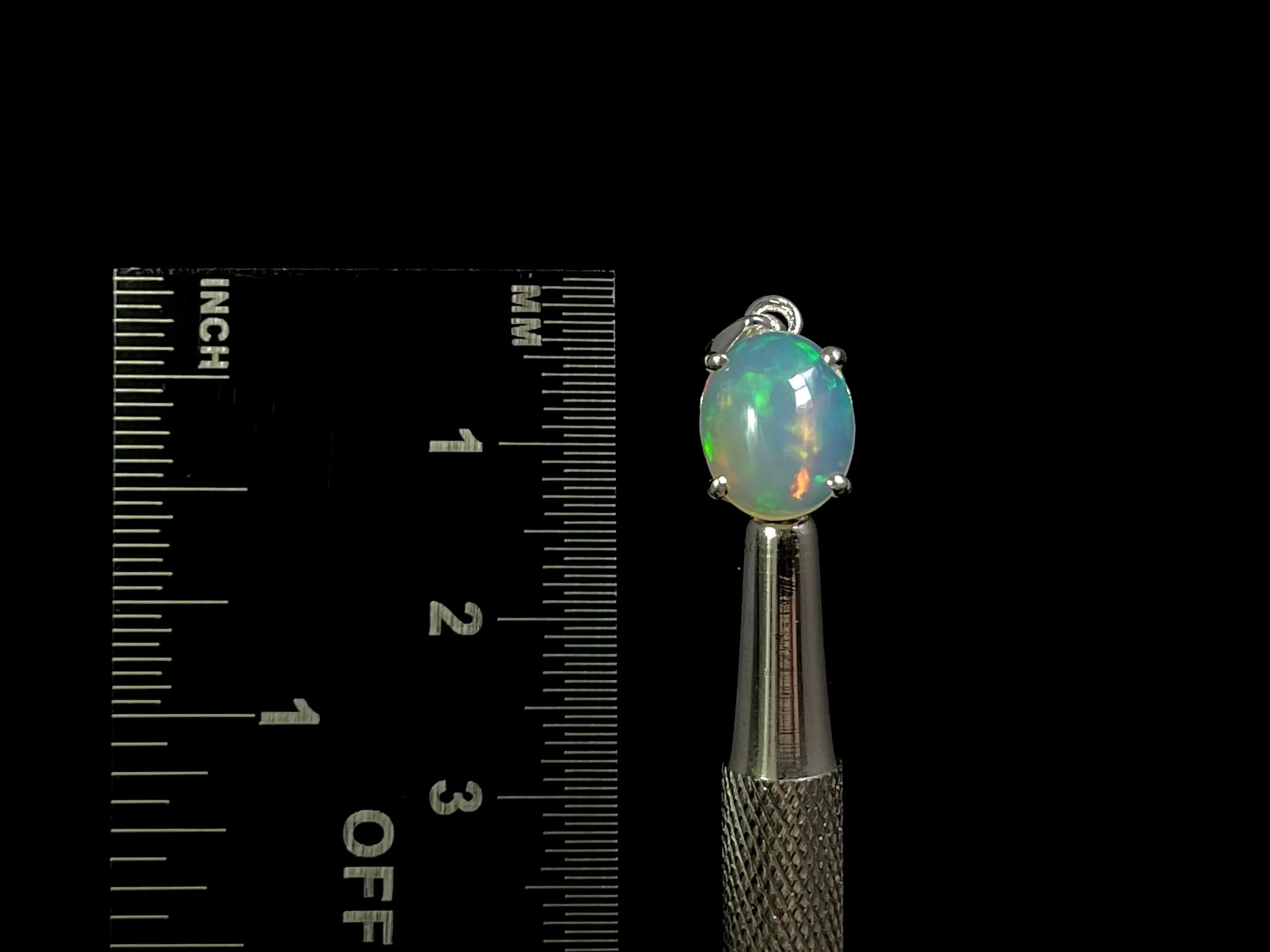 OPAL Pendant - Sterling Silver, 9x11mm Oval Cabochon - Opal Necklace, Birthstone Necklace, Opal Jewelry, Welo Opal, 49096