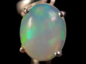 OPAL Pendant - Sterling Silver, 9x11mm Oval Cabochon - Opal Necklace, Birthstone Necklace, Opal Jewelry, Welo Opal, 49096