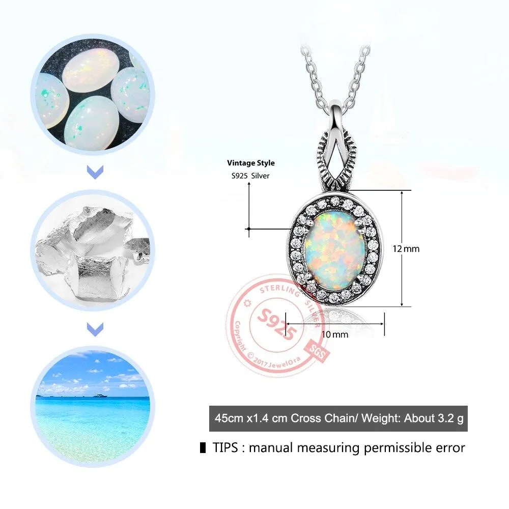 Opal Pendants & Necklace 925 Sterling Silver Round Opal