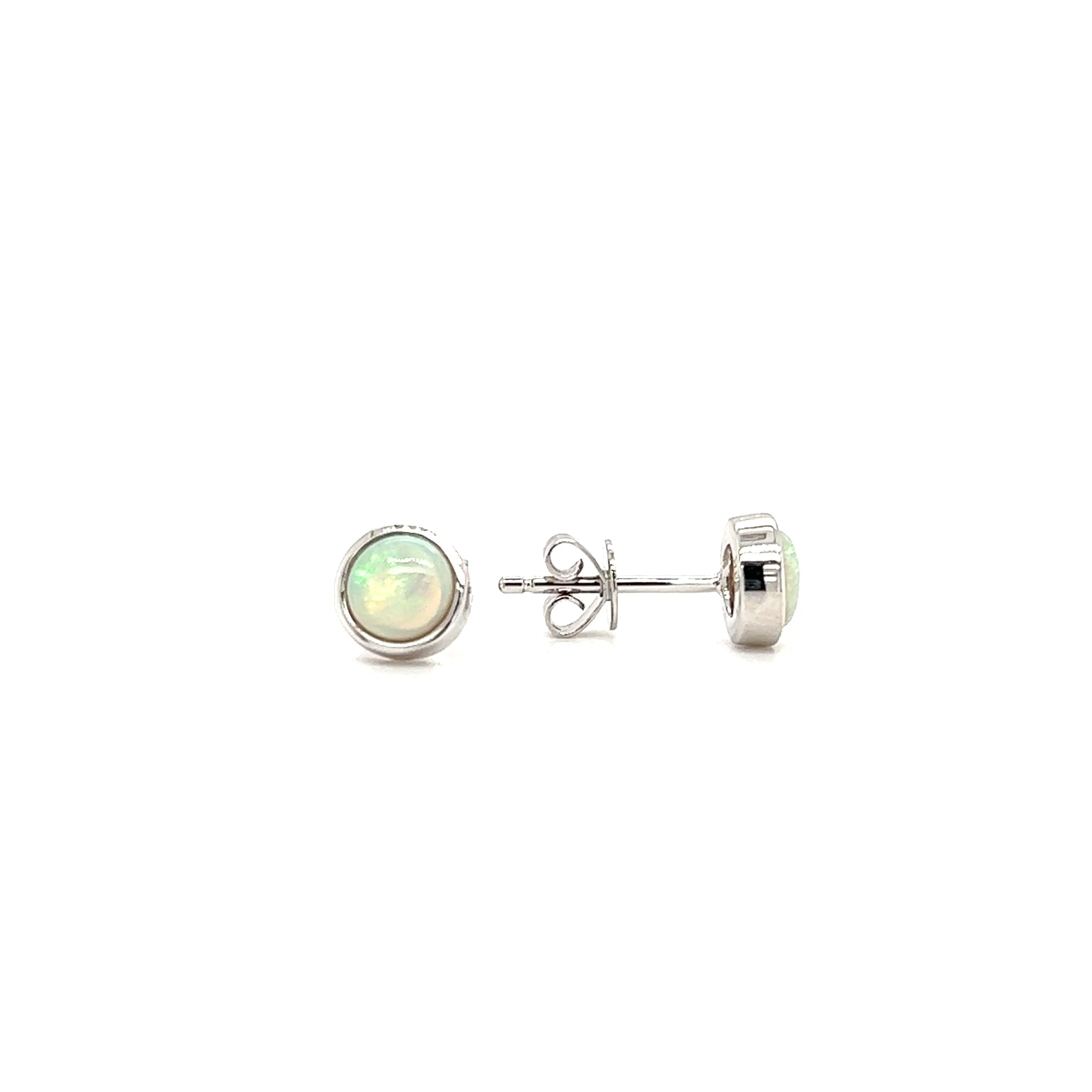 Opal Stud Earrings with 0.66ctw of Opals in 14K White Gold