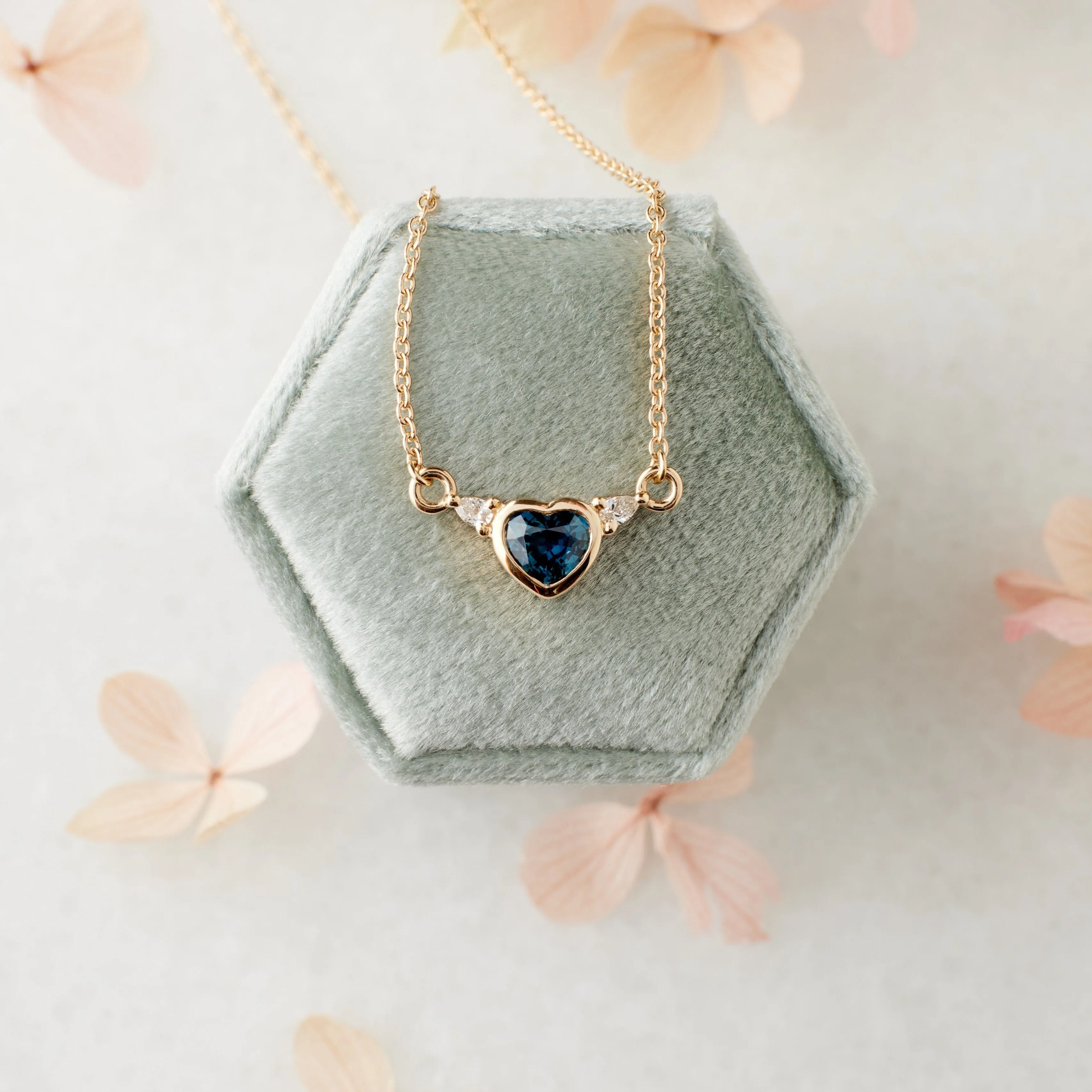 Paige Necklace - Heart Shaped Sapphire