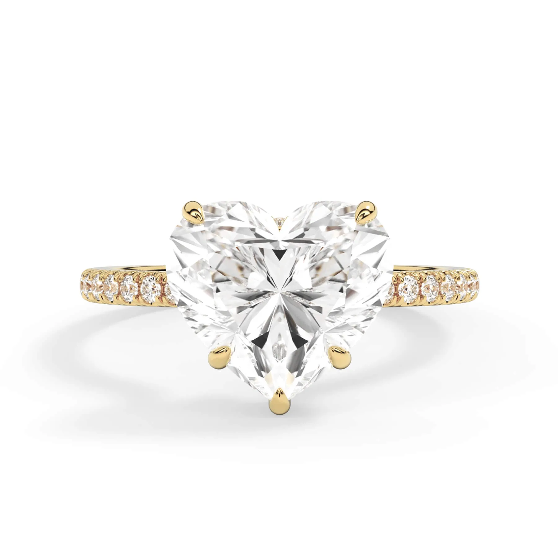 Pave Hidden Basket Diamond Accented Delicate Engagement Ring