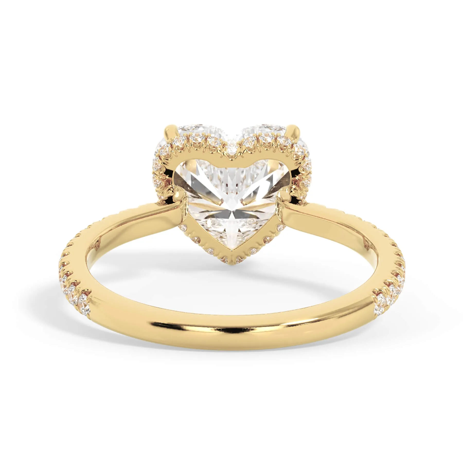 Pave Hidden Basket Diamond Accented Delicate Engagement Ring