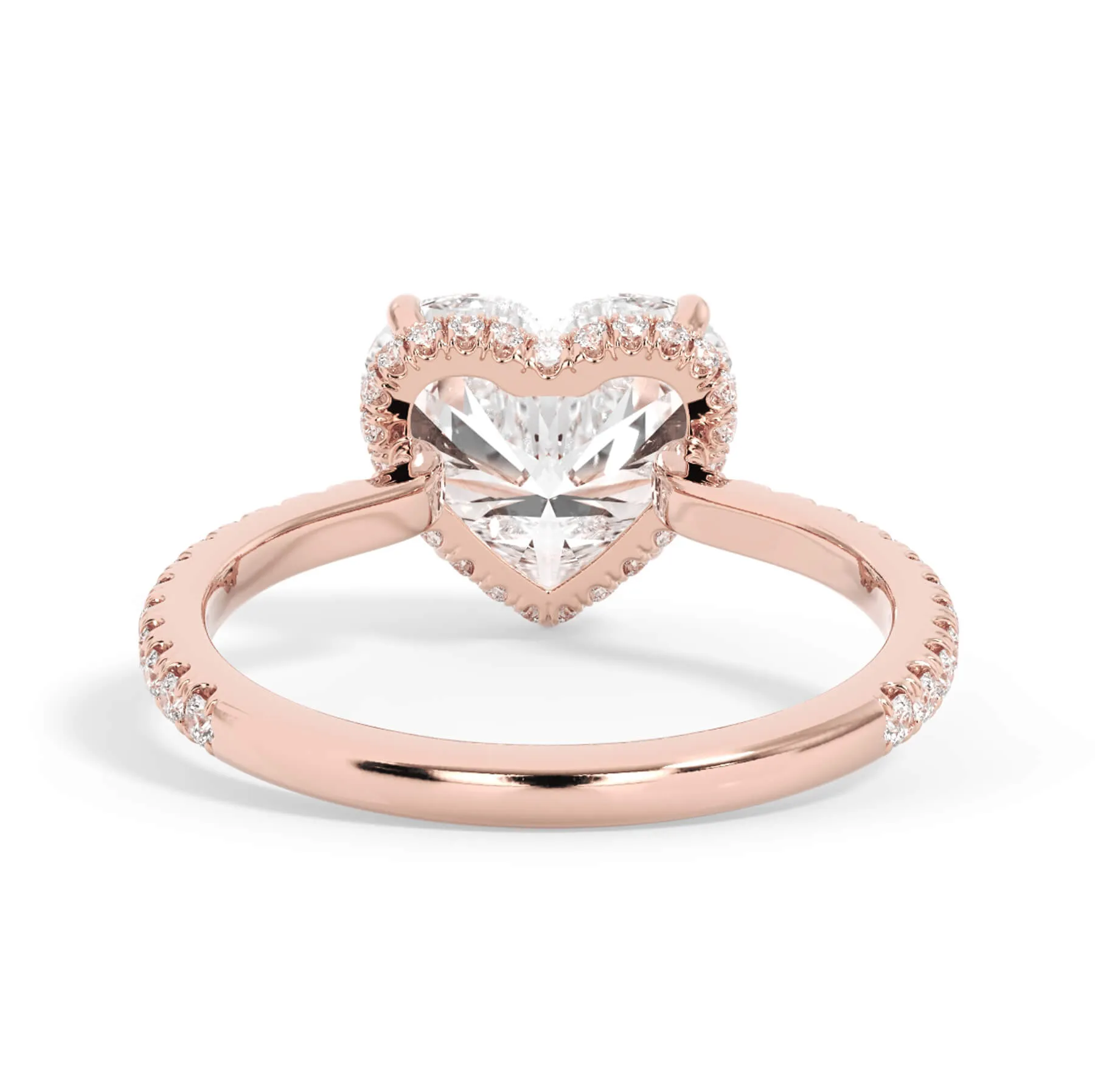 Pave Hidden Basket Diamond Accented Delicate Engagement Ring