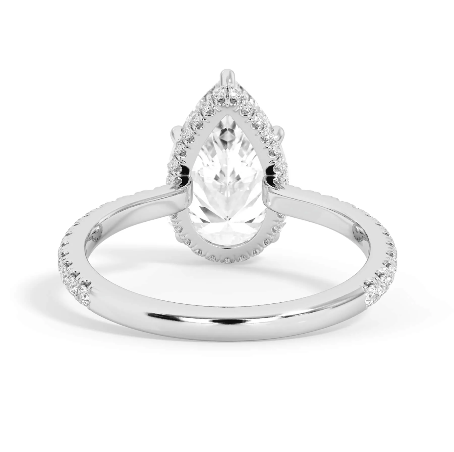 Pave Hidden Basket Diamond Accented Delicate Engagement Ring