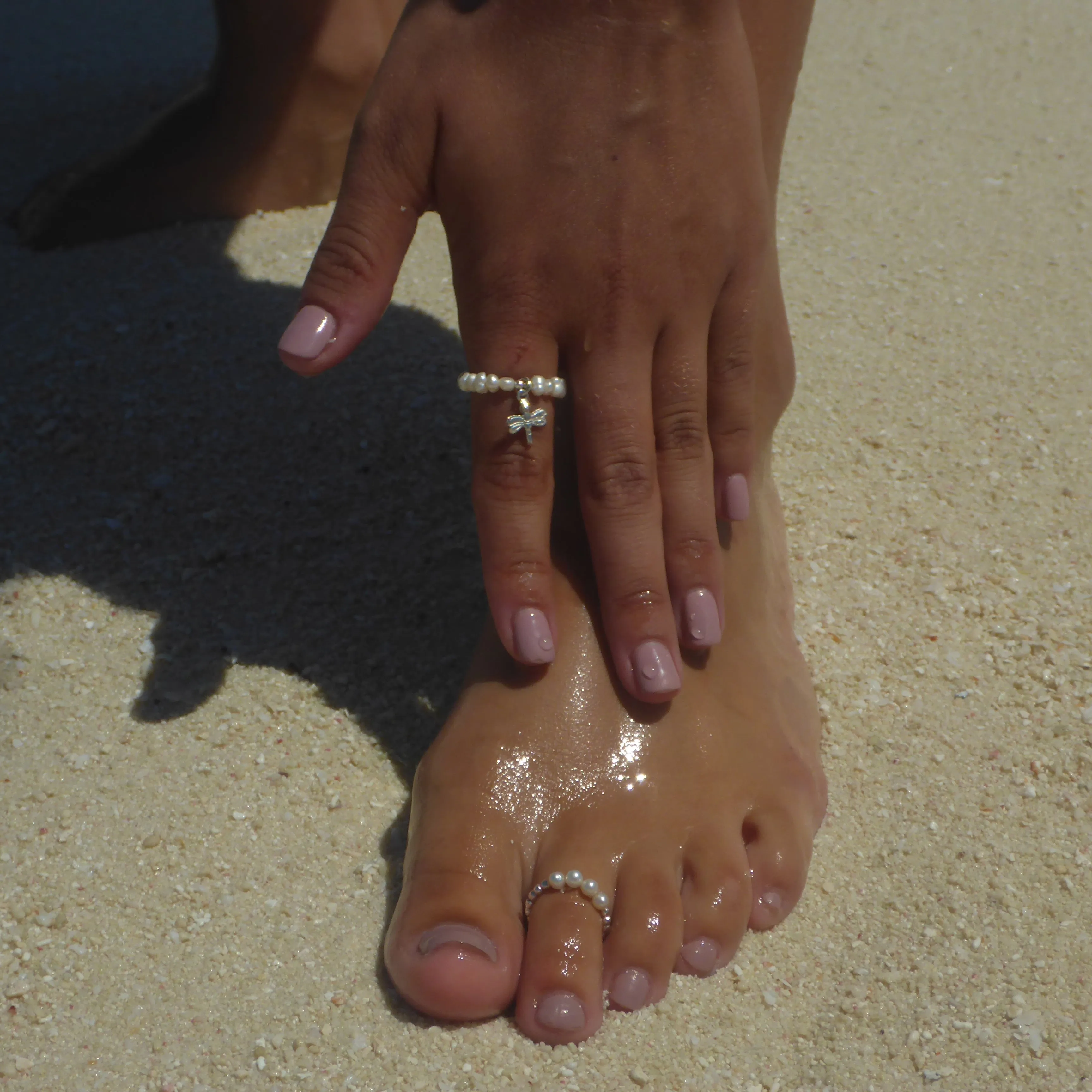 Pearl Sterling Silver Stretch Ring