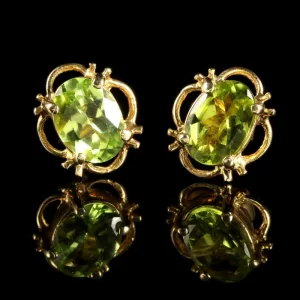 Peridot 9Ct Gold Stud Earrings