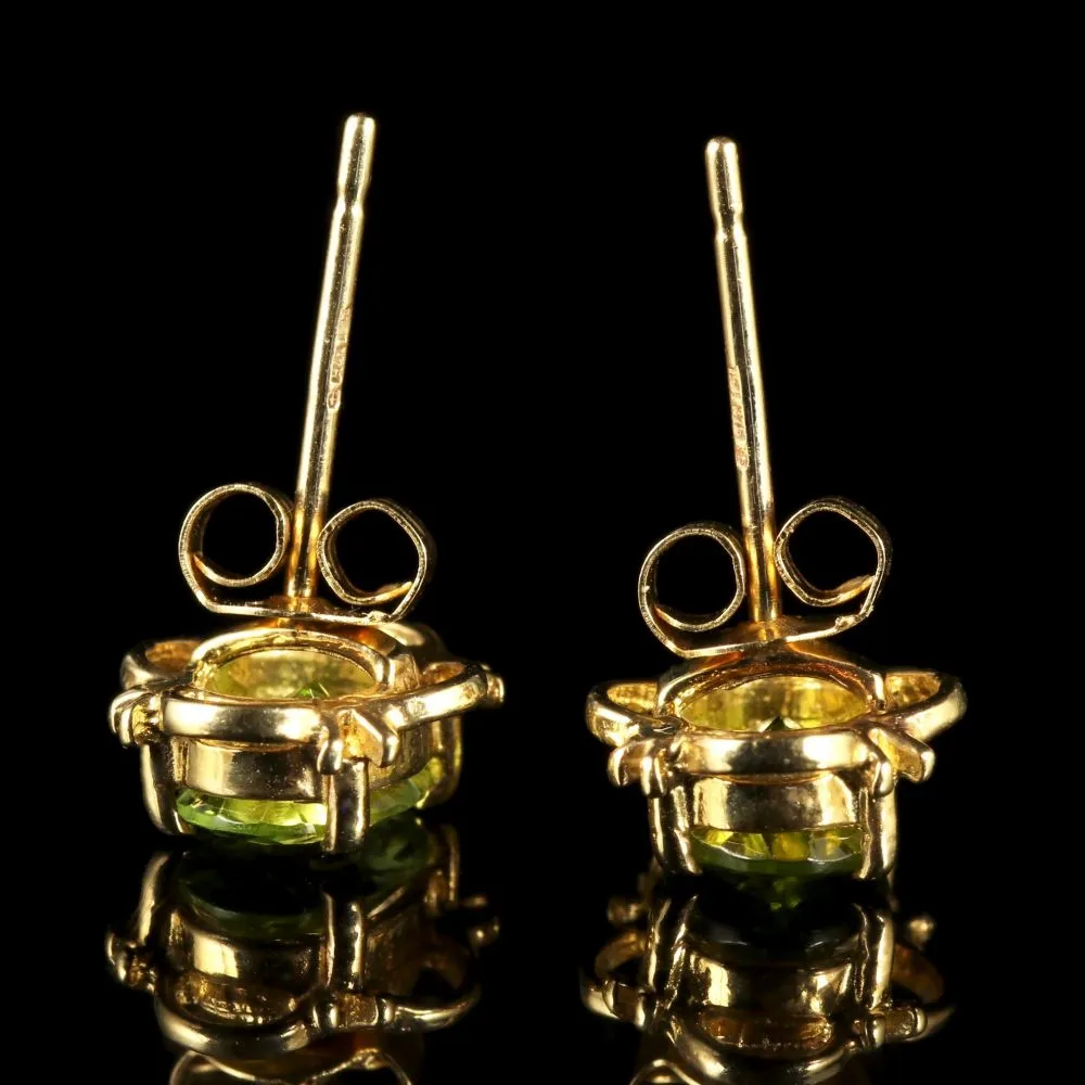 Peridot 9Ct Gold Stud Earrings