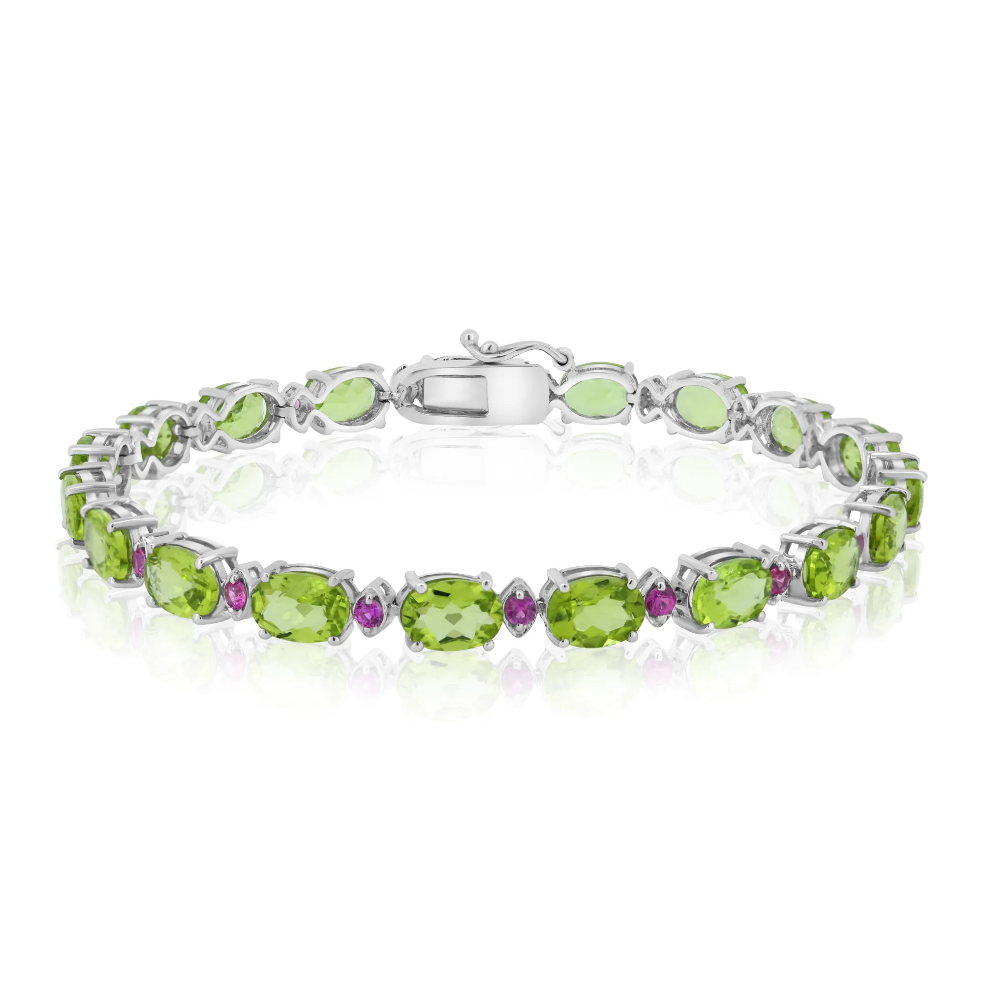 Peridot & Pink Sapphire Bracelet