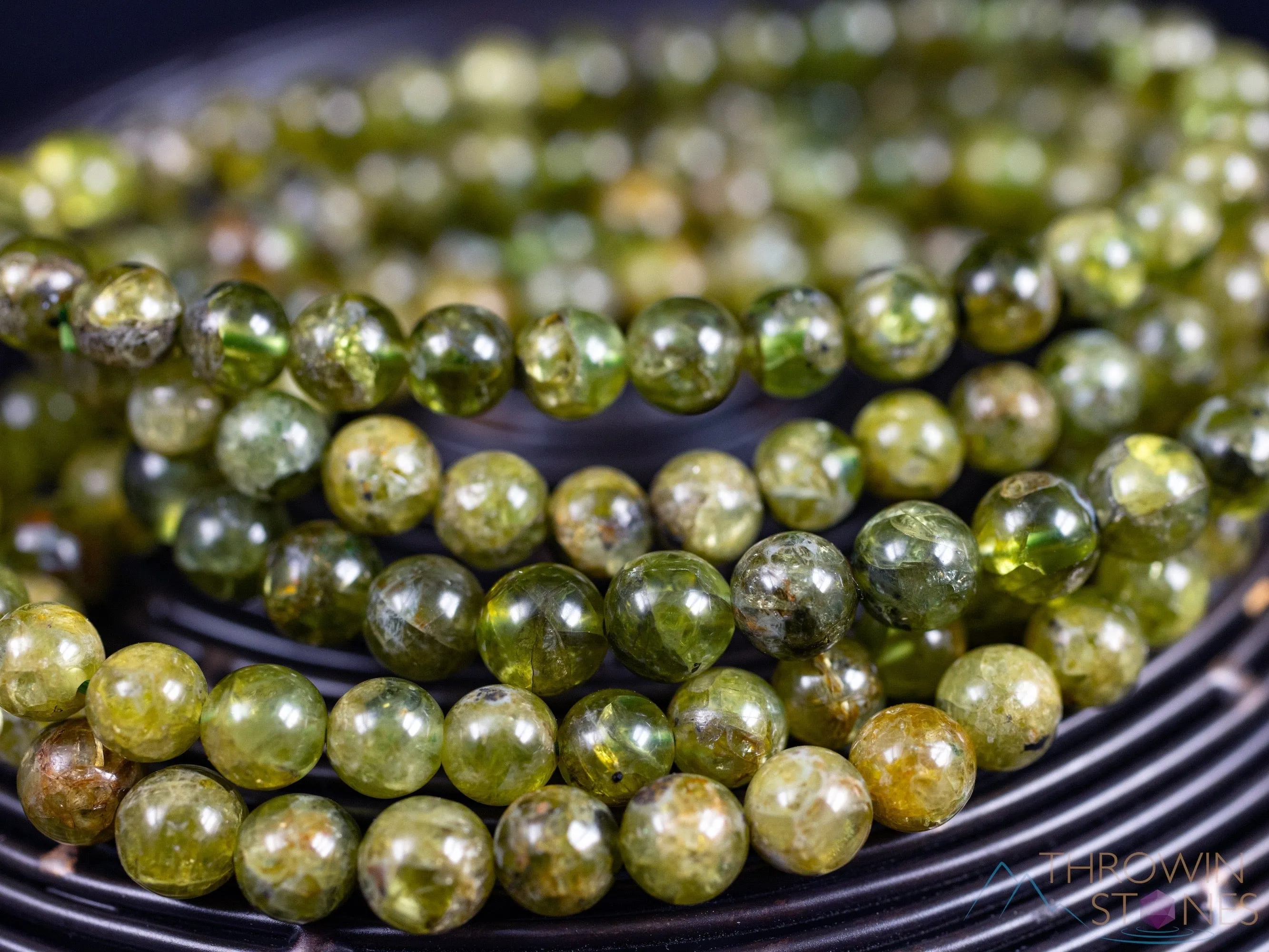 PERIDOT Crystal Bracelet - Round Beads - Beaded Bracelet, Birthstone Bracelet, Handmade Jewelry,  Healing Crystal Bracelet,  E0983