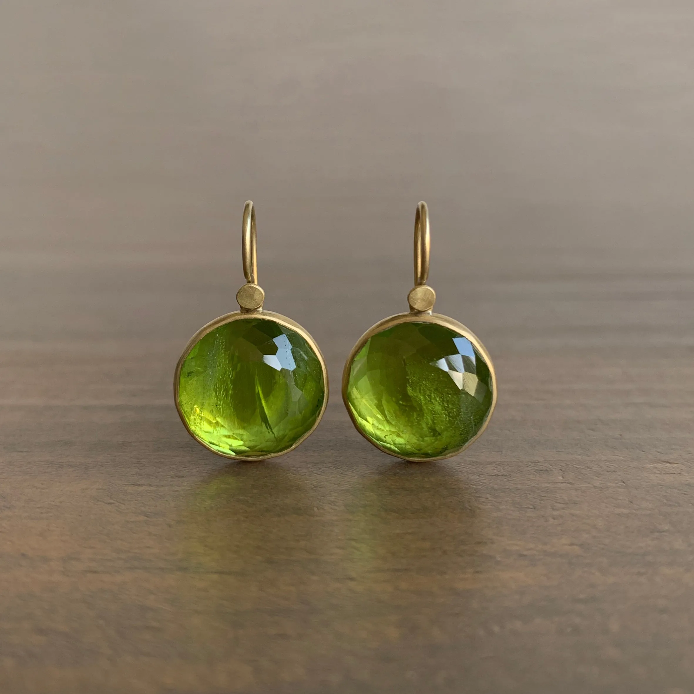 Peridot Dot Drop Earrings