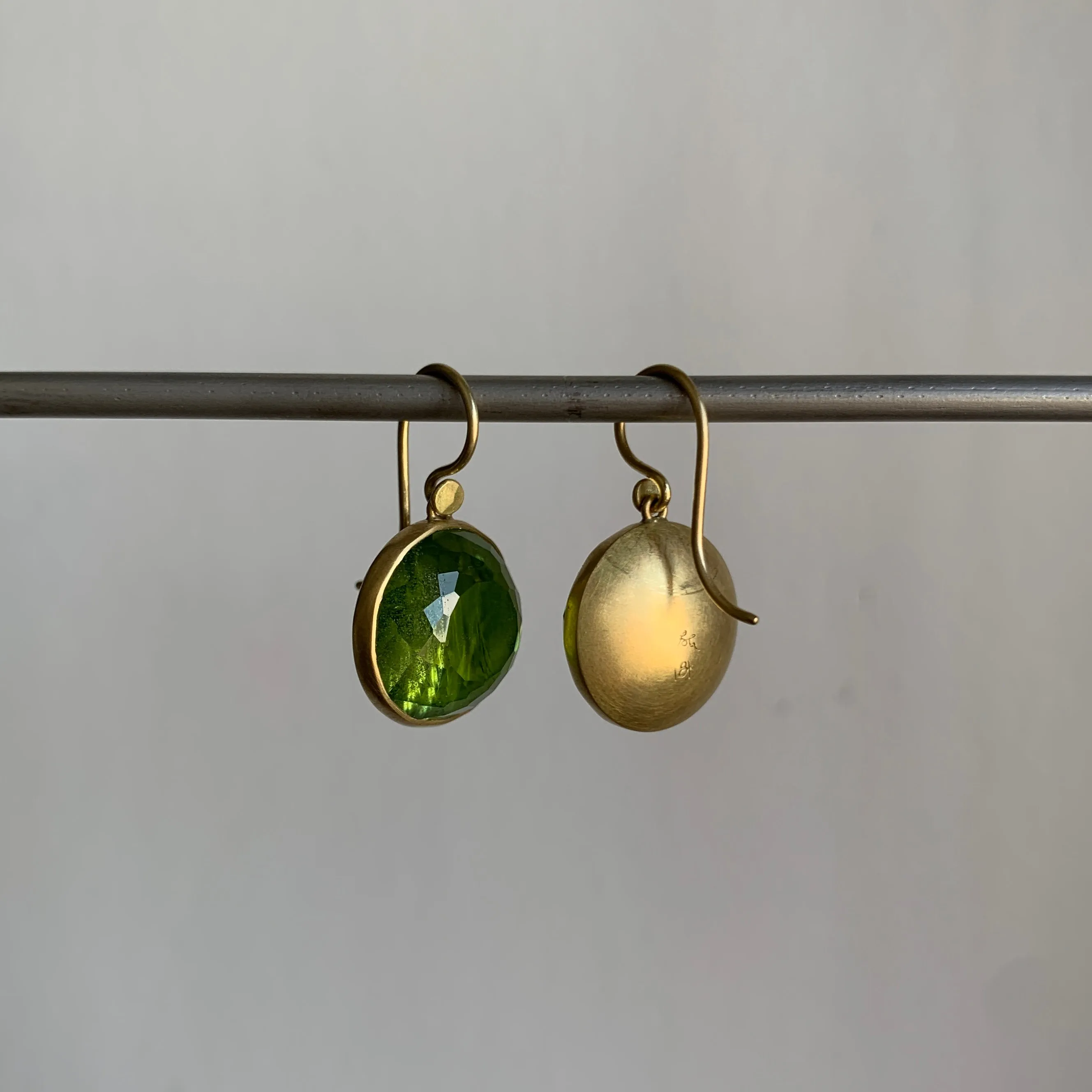 Peridot Dot Drop Earrings