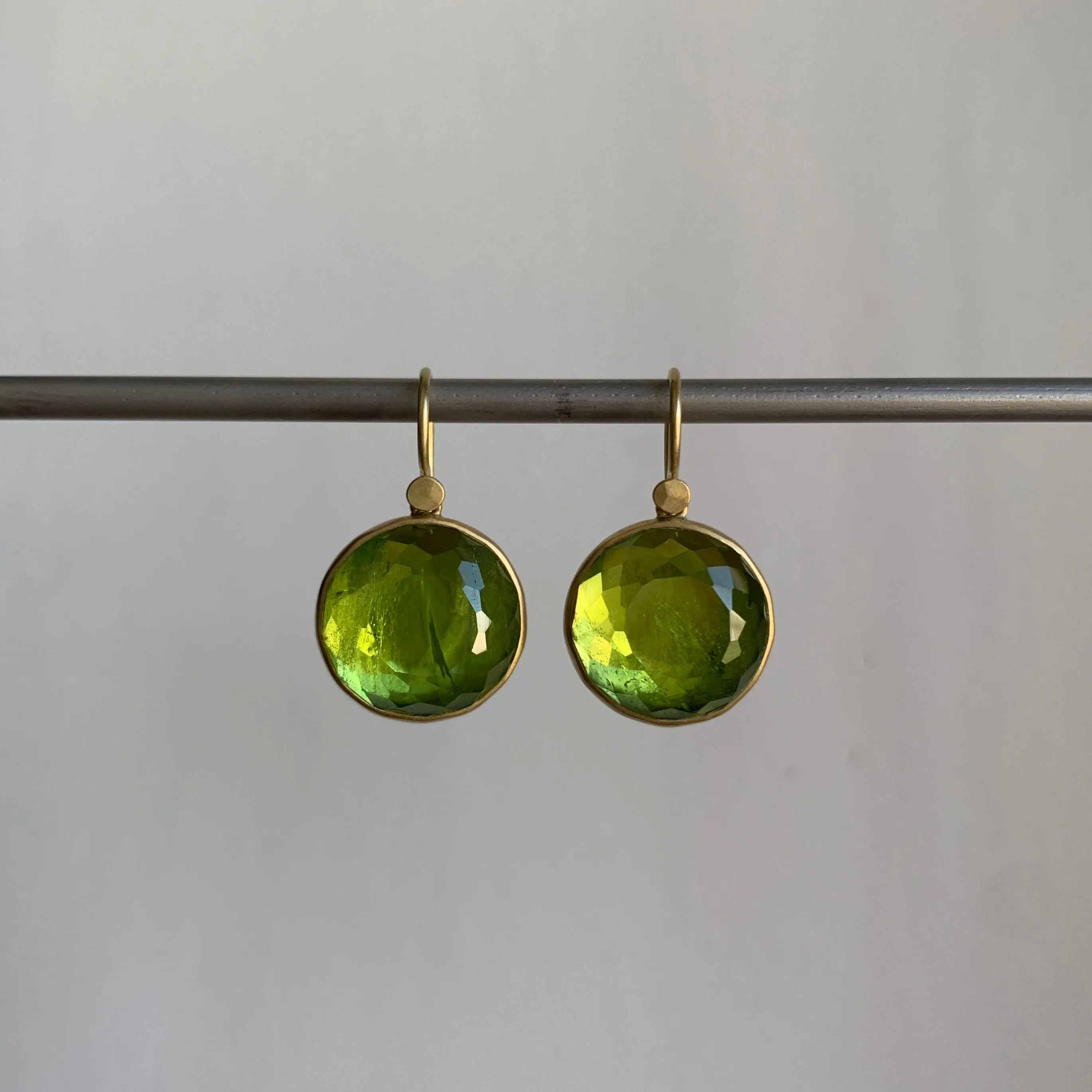 Peridot Dot Drop Earrings