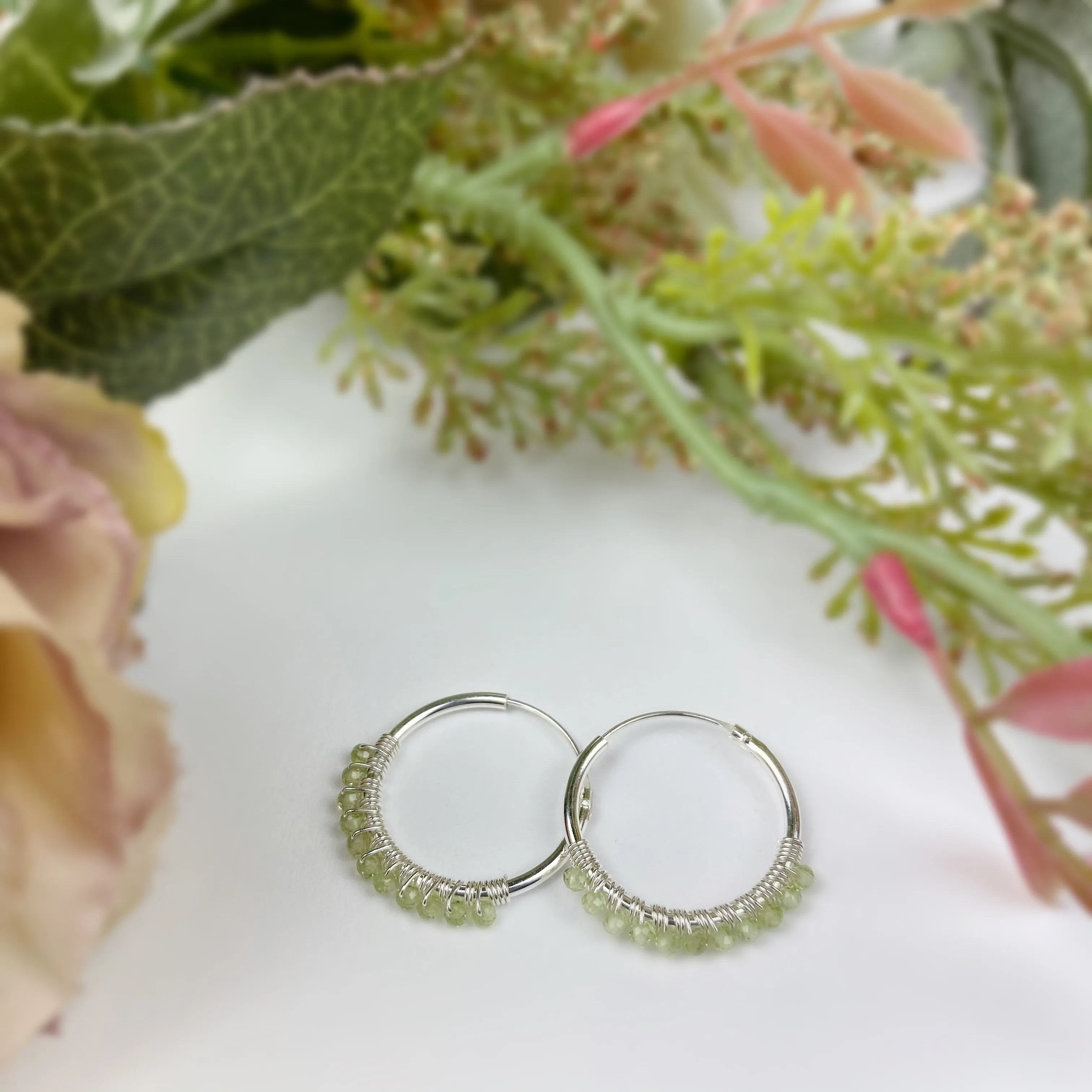 Peridot Hoop Earrings - VE467