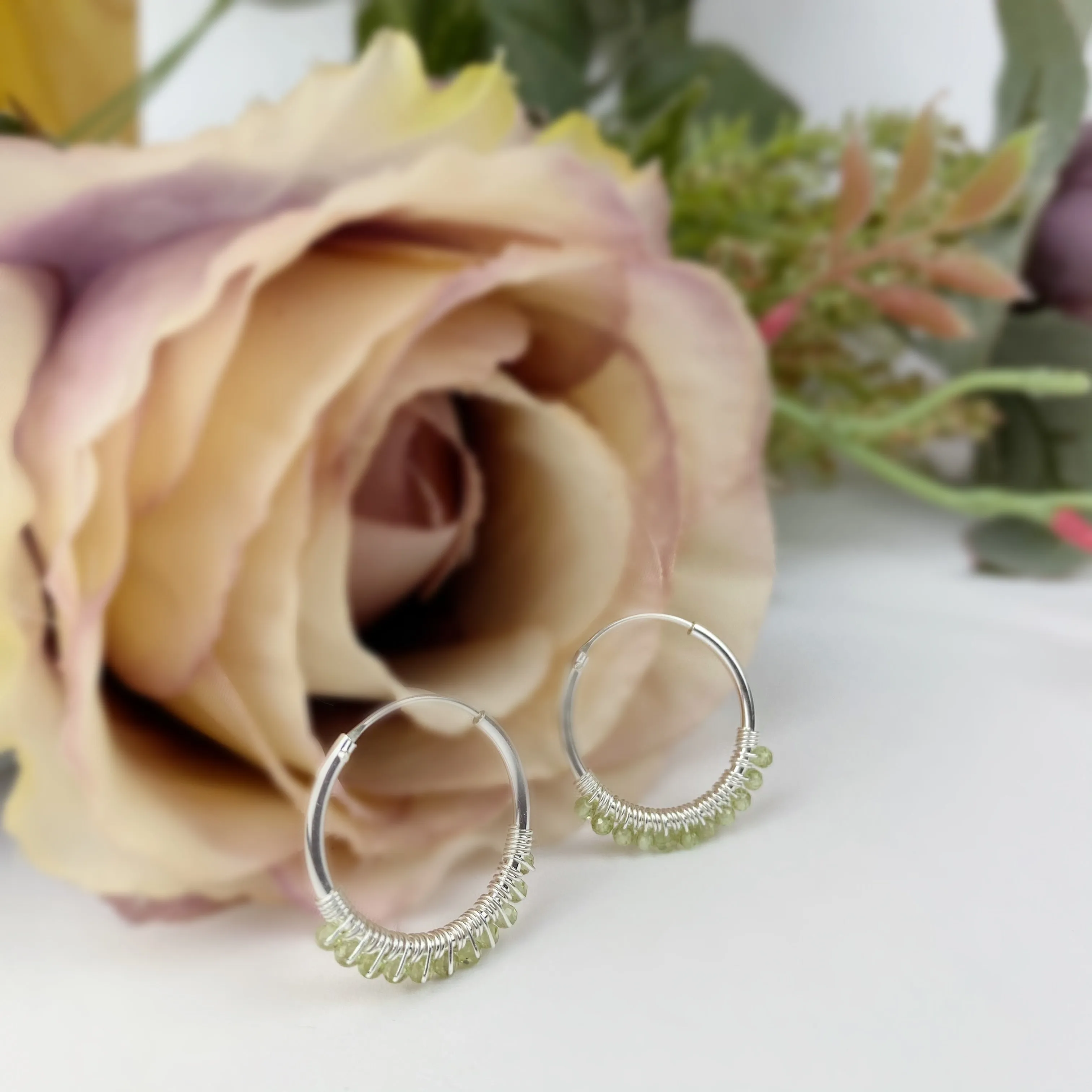 Peridot Hoop Earrings - VE467