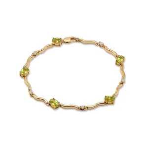 Peridot Rain Drop Tennis Bracelet