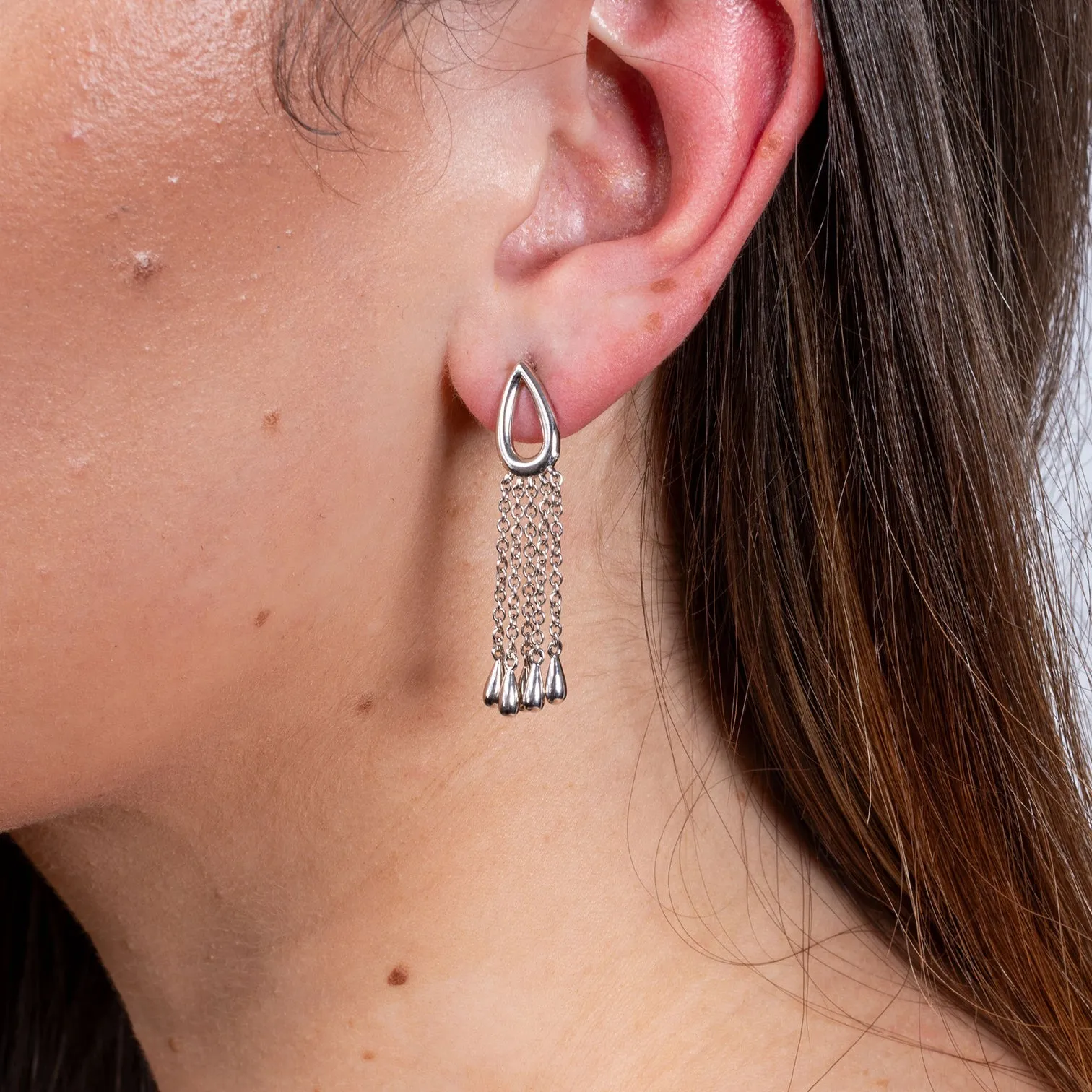 Petal Chandelier Earrings in Sterling Silver