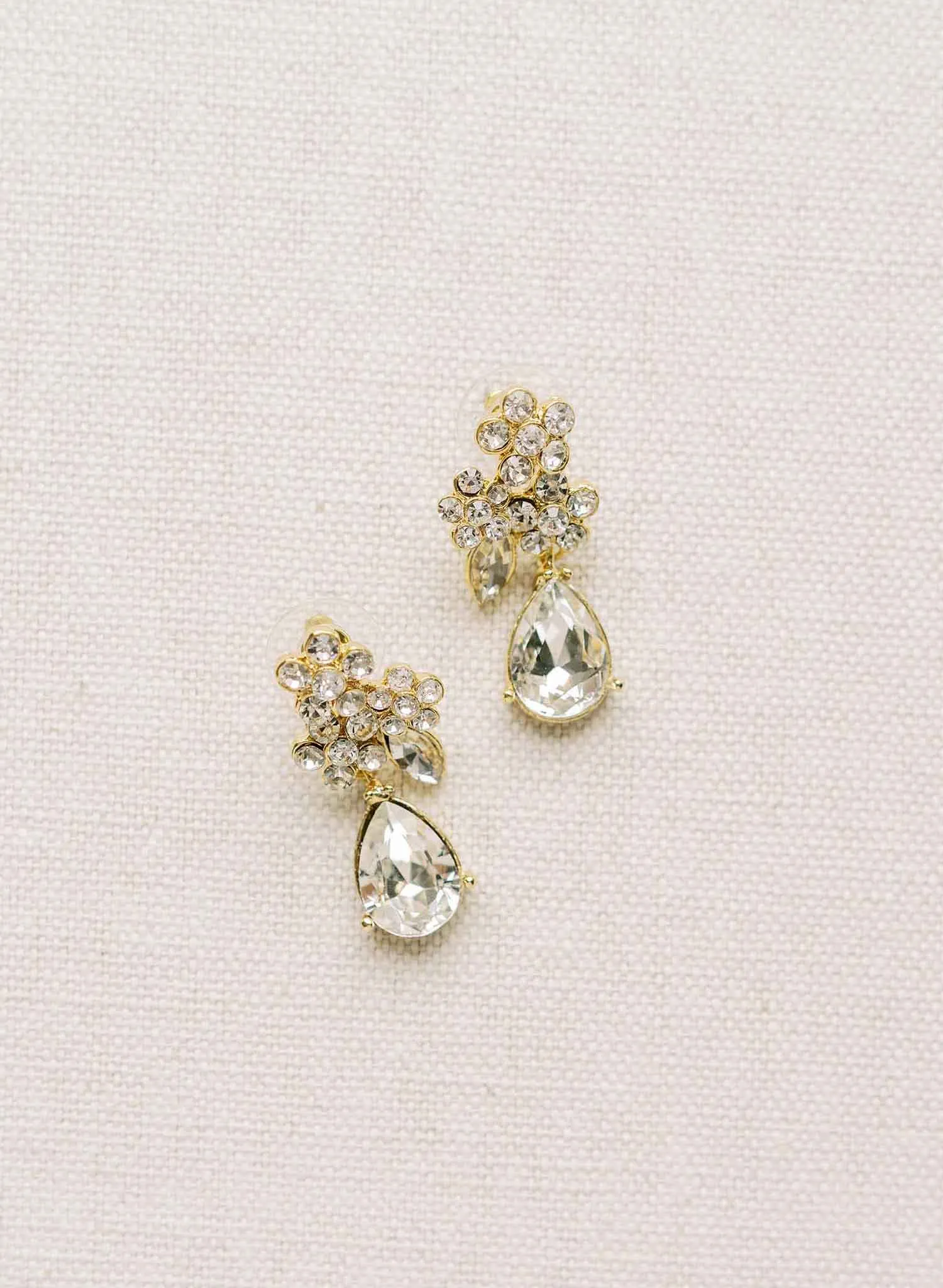 Petite crystal cluster and pear drop earrings - Style #2130