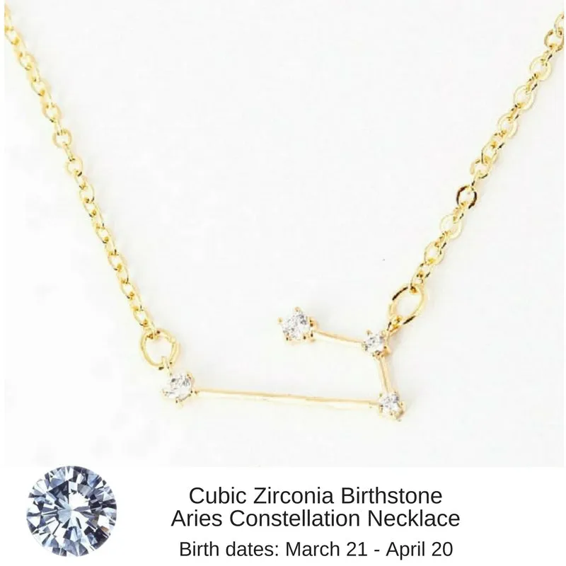 Pisces Aquamarine Birthstone Constellation Zodiac Necklace - "Star Candy"