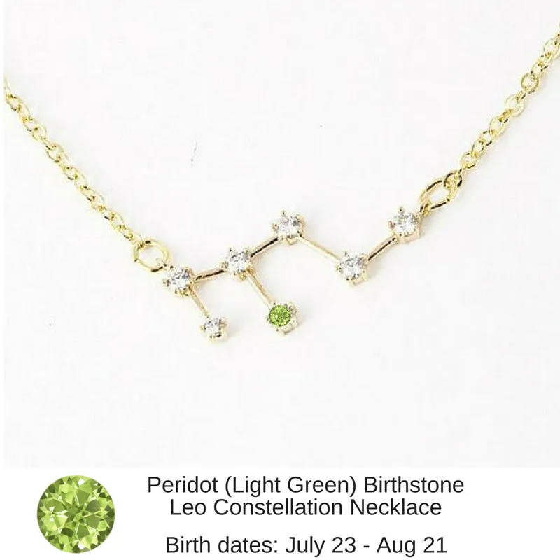 Pisces Aquamarine Birthstone Constellation Zodiac Necklace - "Star Candy"