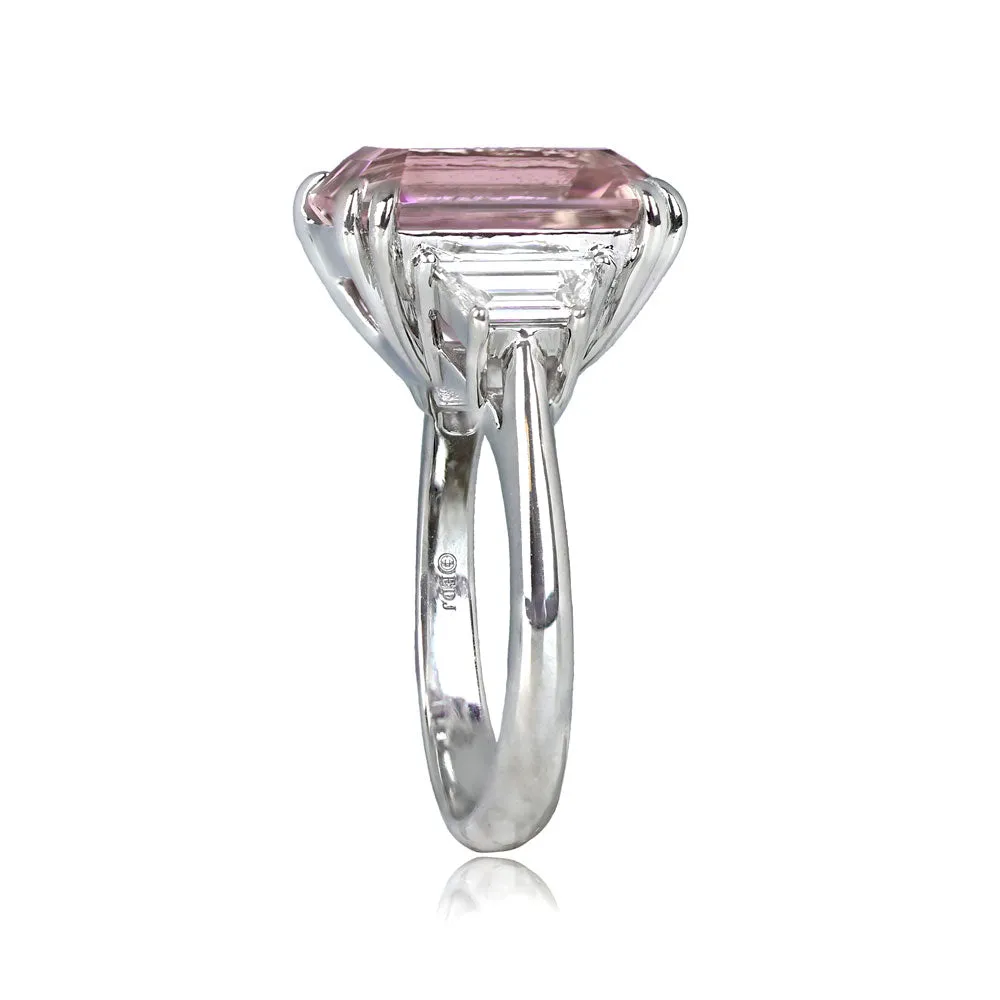 Platinum Kunzite and Diamond Ring